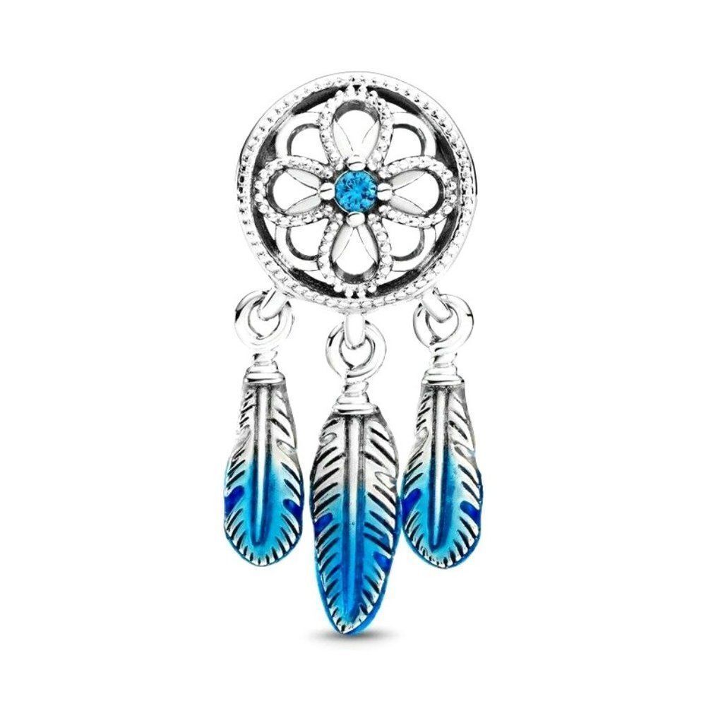 European Charm Blue Dreamcatcher Bracelet Necklace